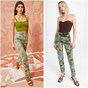 Ulla Johnson Agnes Jeans Malachite Wash Straight Leg Size 27